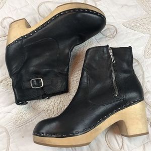 STEVE MADDEN OLAAF Black ANKLE LEATHER BOOTS Sz 7